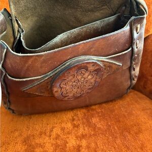 Vintage Brown Leather Shoulder Bag